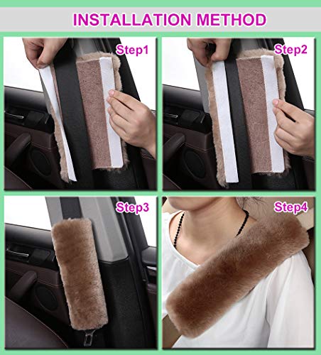 Soft Faux Car Seat Belt Cover Pad,Car Safety Seat Belt Strap Shoulder Pad for Adults and Children,Suitable for Car Seat Belt,Backpack,Shoulder Bag,Set of 2 (Pink) - color: Pink