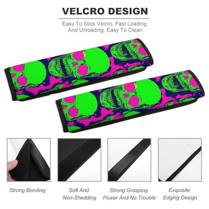 Women's Car Belt Covers, Cool Funny Zombie Skull Fashion Cushion Pad Car Shoulder Strap Harness Pad - color: Color854
