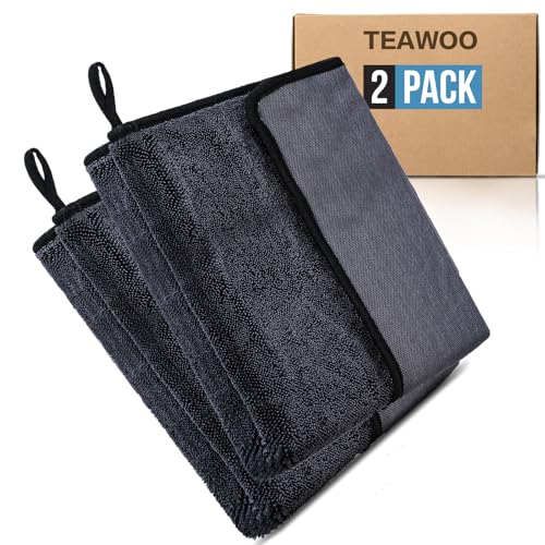 TEAWOO Shiny Wipes Shower Cleaning Cloth, Ultra Absorbent Car Drying Towel, 2 Pack 16 x 24 inch Microfiber Cleaning Cloth for Car, Bath & Househood - size: 2PCS 15.7*23.6 inch