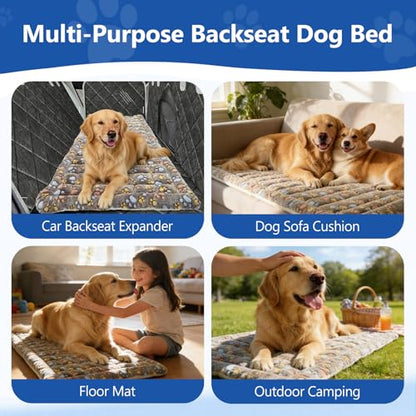 Thickened Dog Bed for Car Back Seat, Upgraded Bottom Non-Slip, Fits Hard Bottom car seat Cover for Dogs, Premium Mixed Color, Dog Car Seat Cover - color: Gray-paw