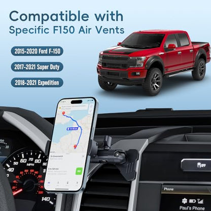 Kaishengyuan Metal Vent Phone Mount Compatible with 2015-2020 Ford F-150, 2017-2021 Super Duty & 2018-2021 Expedition, Car Solid Phone Holder Cellphone Cradles Bracket Stand for All Smartphone - style: Universal Holder