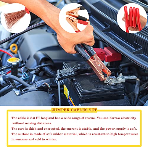 LIANXIN Roadside Car Emergency Kit- Car Safety Kit,Car Kits Emergency,High Power Car Vacuum,Jumper Cable Kits,Reflective Warning Triangle,Car Emergency Kit - color: White