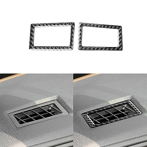 Real Premium Carbon Fiber Car Dashboard Air Conditioner Outlet Vent A/C Vent Frame Decorative Trim Compatible with Toyota Corolla 2014 2015 2016 2017 2018 Auto Interior Accessories Black 2pcs - color: Defogger Vent