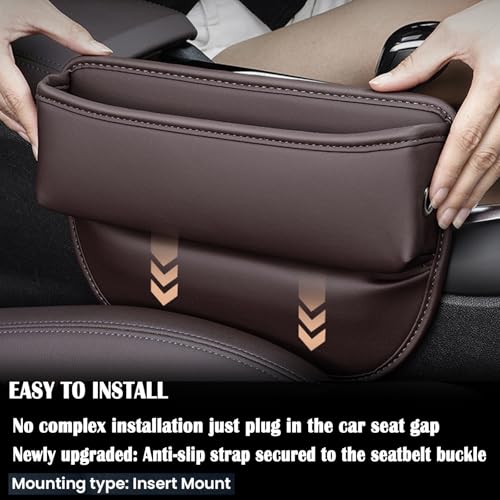2 Pack Universal Fit Car Gap Filler, Premium Leather Seat Gap Filler Organizer, Car SUV Truck Essentials (Brown 2 pack) - color: Brown (2 pack)