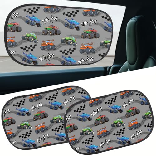 GENANY 2pcs Truck Window Sun Shade for Sedan SUV Truck (21x14 Inches), Sun Shades for Side Window, Accessories for Kids, Baby Window Shades, Spring Car Decor - color: Truck
