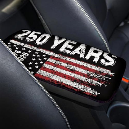 Dreaweet 250 Years American Flag Car Center Console Cover Patriotic Car Accessories Arm Rest Cover Middle Console Cushion Pad Anti-Scratch Universal Armrest Storage Box Mat - color: 250 Years American Flag