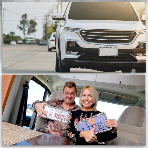 MorningRo 2 Pcs Universal License Plate Frame Plastic Barbed Wire Coconut Design Frame Compatible with Standard License Plate for USA 2 Holes with Screws for Women Men(Silver) - color: Silver