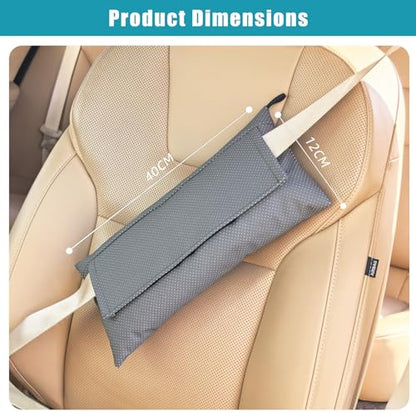 Breathable Seatbelt Pillow, Perforated Faux Leather Seat Belt Pillow for Mastectomy Post-Surgery, Seat Belt Cushion for Heart Surgery Recovery, Dark Gray - color: Leather Dark Gray