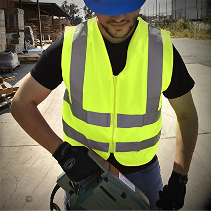 Neiko High Visibility Safety Vest ANSI Class 2, No Pocket, Neon Yellow, 3X-Large (3XL) - size: 3X-Large, style: Vest