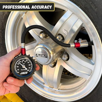 JACO ElitePro-X Tire Pressure Gauge with Lightning Chuck (100 PSI) - size: 100 PSI
