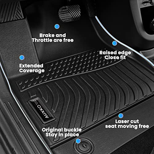 AUXKO All Weather Floor Mat Fit for Kia Soul 2026 2025-2020 TPE Rubber Liners Soul Accessories All Season Guard Odorless Anti-Slip Liner Black - size: soul|2020-2026|floor mats
