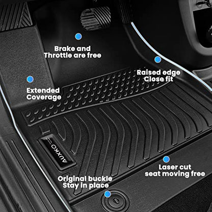 Auxko All Weather Floor Mats Cargo Mat Fit for Kia Soul 2026 2025 2024 2023 2022 2021 2020(Only for Upper Deck,Without Subwoofer) Soul Accessories All Season Guard Odorless Anti-Slip Liner Black - size: soul|2020-2026|floor + cargo mats