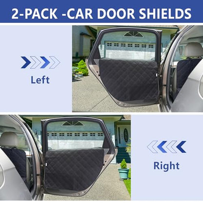 ALLANSING Dog Car Door Protector 2-Pack, Protects Doors from Dog Scratches, 900D Heavy Duty Thick Fabric, Window Roll Compatible & No Tint Damage, Secure Fit for Cars/SUVs/Trucks - size: Regular
