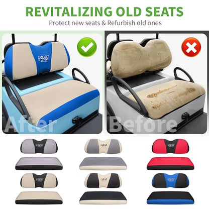 10L0L Golf Cart Seat Covers for Yamaha G29 Drive2 Club Car Precedent Tempo, Breathable Mesh Bench Seat Cover, No Drilling Front Seat Cushion, All-Season Comfort Gray Black - color: Beige and Blue