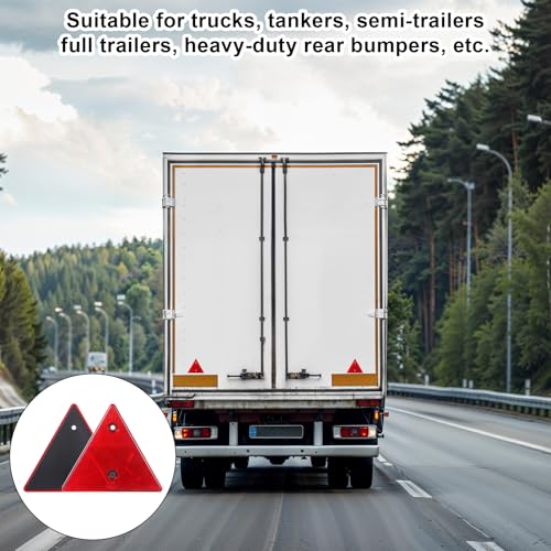 2Pcs Safety Reflector Warning Sign, Slow Moving Vehicle Triangle Safety Sign, for Outdoor Truck, Car, Golf Cart