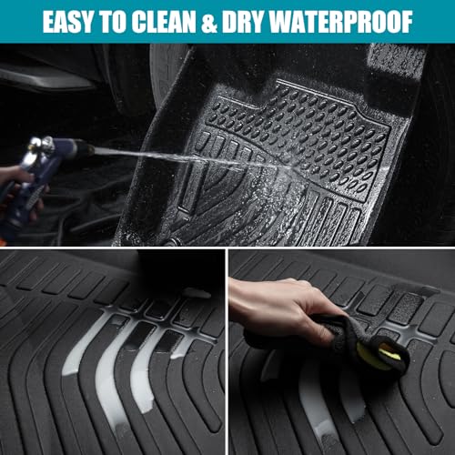 All Weather Floor Mats Compatible with 2016-2022 Lexus RX, Black 3D Car Mats Full Set Heavy Duty TPE Non-Slip Interior Accessories (2016-2022 RX) - color: 2016-2022 RX