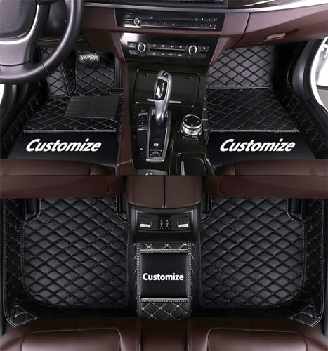 Custom Floor Mats for Cars,All-Weather car Floor MATS-Suitable for 99% of car Models,Luxury Full Coverage All Car Floor Mats,Anti-Slip Leather Car Mat Set (Black Color, Black line) - color: Black color, black line