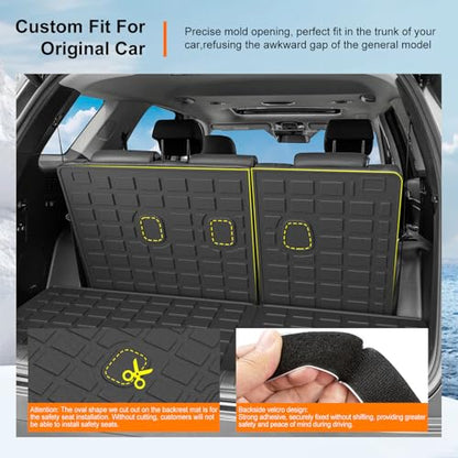 powoq Cargo Liner Compatible with 2020-2025 Hyundai Palisade Backrest Mat TPE Behind 3rd Row Replacement for 2020 2021 2022 2023 2024 2025 Hyundai Palisade Accessories (Trunk Mat with Backrest Mat) - size: Compatible With Palisade | 2020-2025
