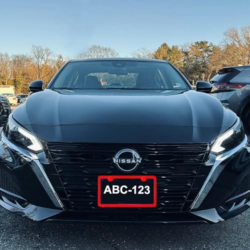 2 Packs License Plate Frame Aluminum Metal Licence Plate Holder for Car Universal Fit for Men Women (Red) - color: Red