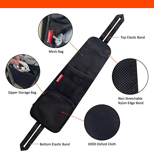 Car Seat Side Organizer, Auto Seat Storage Hanging Bag, Phones, Drink, Stuff Holder with Mesh Pocket for Cars, SUV & Truck - color: Black
