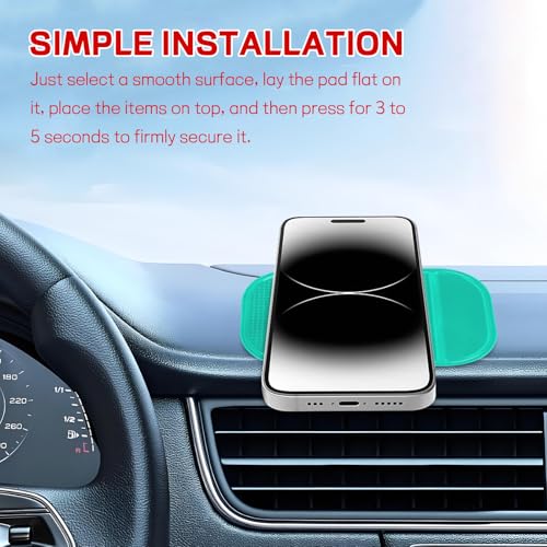 10PCS Car Dashboard Non-Slip Mat, Multifunctional Anti-Slide Sticky Pad for Auto Dashboard, Anti-Slip Dash Pad for Cell Phone, Radar Detector, Keys, Glasses, GPS, Coins (Green) - color: Green