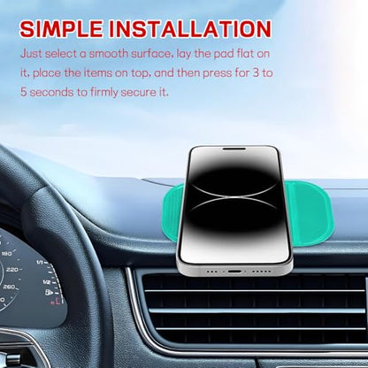 10PCS Car Dashboard Non-Slip Mat, Multifunctional Anti-Slide Sticky Pad for Auto Dashboard, Anti-Slip Dash Pad for Cell Phone, Radar Detector, Keys, Glasses, GPS, Coins (Green) - color: Green