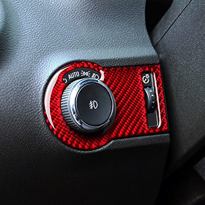Car Headlight Switch Sticker Carbon Fiber Decal Interior Trim for Chevrolet Camaro 2010 2011 2012 2013 2014 2015 Accessories - color: Headlight Switch