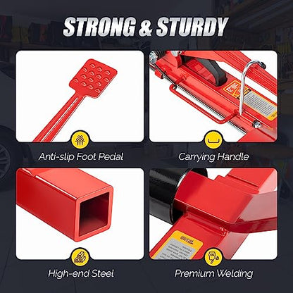 TUFFIOM Car Wheel Dolly Set of 4, Heavy Duty 6000 Lbs Capacity Vehicle Positioning Jack, Anti-Slip Foot Pedal&360° Swivel Casters for SUV Truck Boat Repair Moving,Red-Black - color: Red-Black