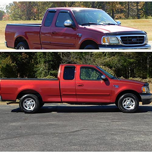 Window Visors Rain Guards for Ford 1997-2003 F150,1997-1999 F250 Light Duty Super/Extended Cab, Side Wind Deflectors Vent Guard Shade Sun 94808 4-Pieces Set - size: 1997-2003 F150 Super/Extended