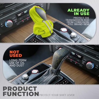 Gear Shift Hoodie, Gear Shift Cover, Fashionable Hoodie Automotive Gear Shift Knob Protector, Car Accessories Mini Sweater Gear Shift Knob Cover for Car Gear Shift Levers (Green) - color: Green
