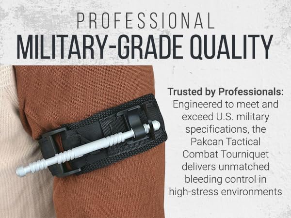 Military-Grade Tactical Combat Tourniquet - Severe Bleeding Control (Black) | Rapid One-Hand Application, Time-Stamped – First Aid, EMS, Law Enforcement, Civilian, Outdoor Survival