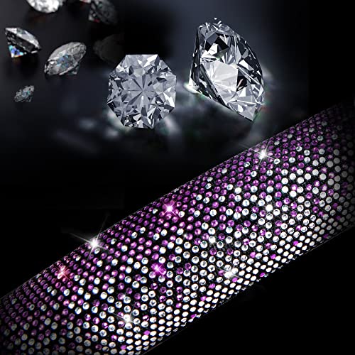 CAR PASS Bling Diamond Leather Steering Wheel Cover, Bling Sparkly Crystal Glitter Rhinestones Universal Fit 14" 1/2-15" Car Wheel Protector for Women Girl Fit Suvs,Vans,Sedans,Trucks, Purple Silver - color: Violet Silver Diamond