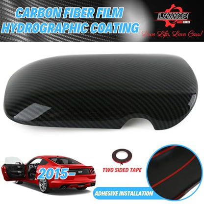 Carbon Fiber Center Console Cover Armrest Lid Cover for 2015-2024 Ford Mustang GT/Ecoboost/ S550/ S650/ Shelby GT350/GT350R/GT500 Interior Trim Car Accessories - Gloss Black