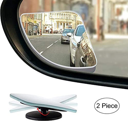 Verivue 2.5-Inch Fan-Shaped Blind Spot Mirrors for Cars, Universal Fit, HD Convex Wide Angle, Stick-On Frameless Side Mirror Blindspot, Adjustable Design Blind Spot Mirrors 2-Pack - size: Fan Shaped