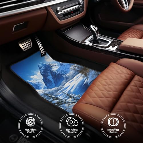 Snow Mountain Car Floor Mats,4 Piece, Car Rug Durable Anti-Slip Waterproof Trim to Fit Liner Universal Fit Auto,Sedan,SUV,Truck