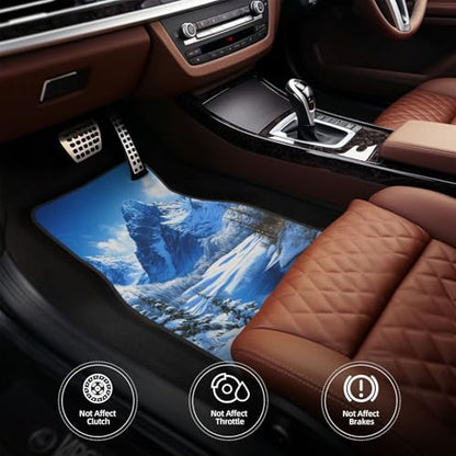 Snow Mountain Car Floor Mats,4 Piece, Car Rug Durable Anti-Slip Waterproof Trim to Fit Liner Universal Fit Auto,Sedan,SUV,Truck
