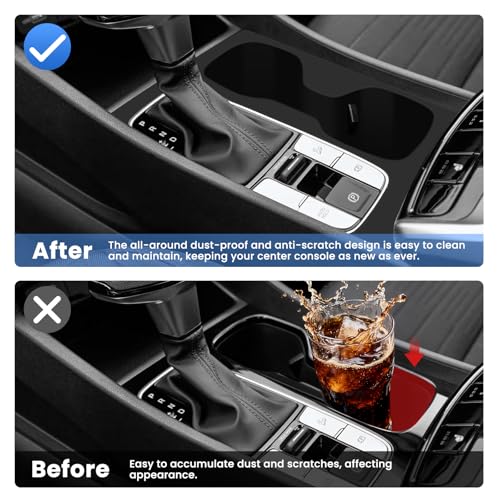 Autorder Silicone 2-in-1 Cup Holder for 2022-2026 Hyundai Santa Cruz Accessories Silicone Center Console CupHolder Insert with Gear Shift Panel Cover Dust & Scratch Resistant All-Around Protection - size: 2022-2026 Santa Cruz Cup Holder