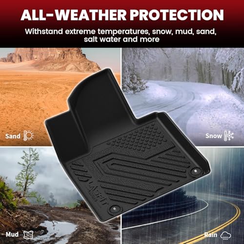 LASFIT Floor Mats & Backrest Mats & Cargo Mat for Kia Sorento 2026 2025 2024 2023 2022 2021 (Not Fit for Hybrid & PHEV) All Weather TPE Custom Fit Floor Liners Full Set Car Mats Acessoires, Black