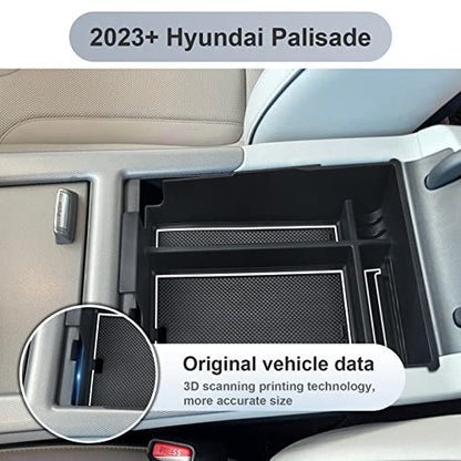 SKTU for 2023 2024 2025 Hyundai Palisade Center Console Organizer 2023 2024 2025 Palisade Center Console Tray 2023 2024 2025 Palisade Accessories Armrest Box with Coin and Sunglasses Holder (White) - color: White
