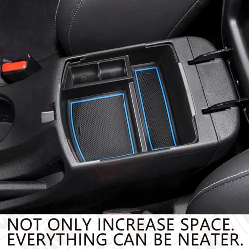 HGWEI Center Console Tray Organizer Compatible with Kia Seltos 2020 2021 2022 2023 2024 2025 2026 Accessories, Middle Armrest Insert Container ABS Secondary Storage Box, Blue - color: blue