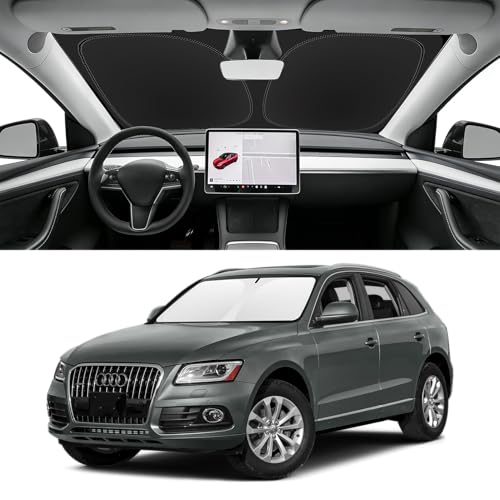 Custom Fit Windshield Sun Shade for Audi Q5 2009-2017, Blocks UV & Heat, Front Window Sunshade Accessories,Easy Fold & Store Keep Your Car Cooler - size: for 2009-2017 Audi Q5