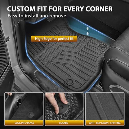 Powerty Floor Mats for 2023-2025 2026 Honda CRV (Gas Model Only) Car Mats, All Weather TPE Custom Upper & Lower Position Cargo Liner Seat Back Covers Protectors Full Set Car Accessories - size: 4)Honda CR-V Gas｜23-26｜Full Set