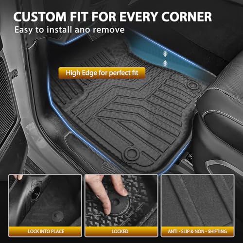 Powerty Floor Mats for 2023-2025 2026 Honda CRV (Gas Model Only) Car Mats, All Weather TPE Custom Upper & Lower Position Cargo Liner Seat Back Covers Protectors Full Set Car Accessories - size: 4)Honda CR-V Gas｜23-26｜Full Set
