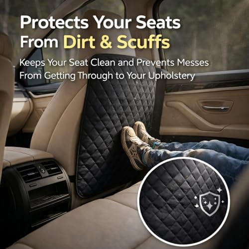 SAVUK 2 Pack Car Back Seat Cover and Organizer Protector from Dirt Scratches Mud Universal Fit All Automotive Model Vehicle Type Waterproof Durable Preventing the Impact of Children Step Kick 17"x25"