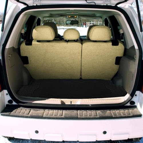 ZONETECH All Weather Rubber Semi Pattern Cargo Liner Trunk Floor Mat – Premium Quality Black Heavy Duty Cargo Trunk Floor Mat (2 Pack) - size: 2 PACK