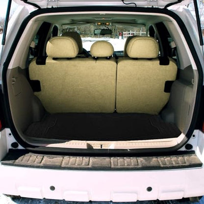 ZONETECH All Weather Rubber Semi Pattern Cargo Liner Trunk Floor Mat – Premium Quality Black Heavy Duty Cargo Trunk Floor Mat (2 Pack) - size: 2 PACK