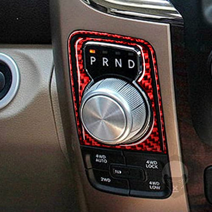 Carbon Fiber Center Console Car Gear Shift Knob Rotary Shifter Panel Cover Carbon Fiber Sticker Car Interior Trim Compatible with Dodge Ram 1500/2500/3500 2013 2014 2015 Accessories Red (Kit-C 5Pcs) - color: Red 12