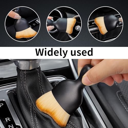 Car Interior Detailing Brush, Soft Bristle Cleaning Brush Car Detailing Brushs for Automotive Dashboard, Air Conditioner Vents,Scratch Free(Black Brown) - color: Black Brown