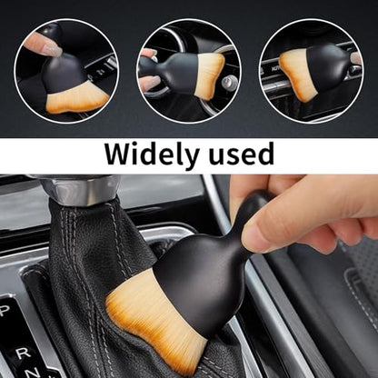 Car Interior Detailing Brush, Soft Bristle Cleaning Brush Car Detailing Brushs for Automotive Dashboard, Air Conditioner Vents,Scratch Free(Black Brown) - color: Black Brown