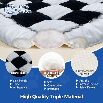 Thickened Dog Bed for Car Back Seat, Upgraded Bottom Non-Slip, Fits Hard Bottom car seat Cover for Dogs, Premium Mixed Color, Dog Car Seat Cover(White-Black) - color: White-Black